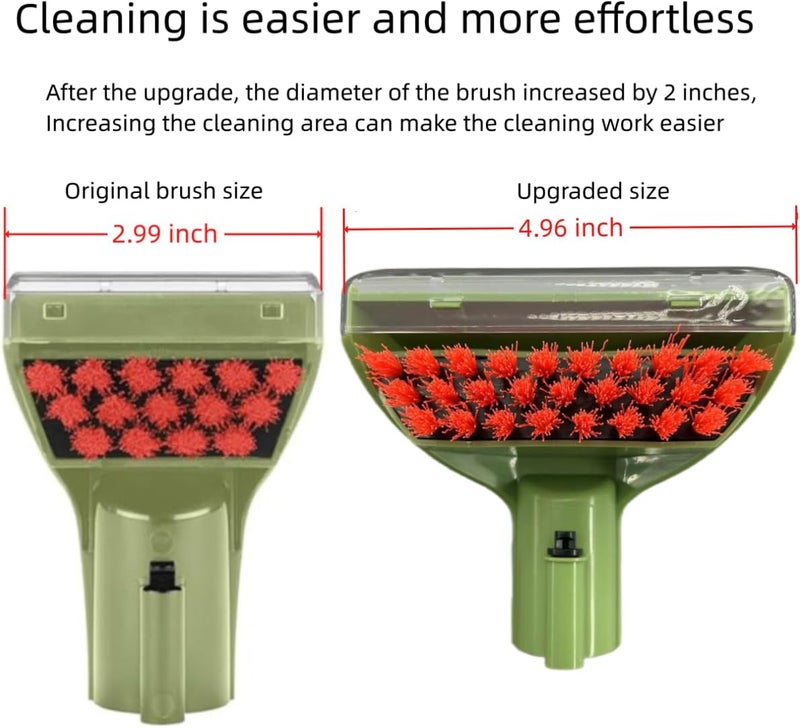 Sionlan Upgraded 5.3in 1400B Little Green Machine Multi-Purpose Tools Brush detachable Replacement Parts Compatible with bissell 1400B 3194 3353 2458 3588F 1425 Tough Stain Brush Tool Attachments (Green 1+3) - Image 2